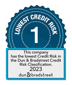Dun-Bradstreet-alhaisin-riskiluokka-1-logo-2023-lowest-credit-risk